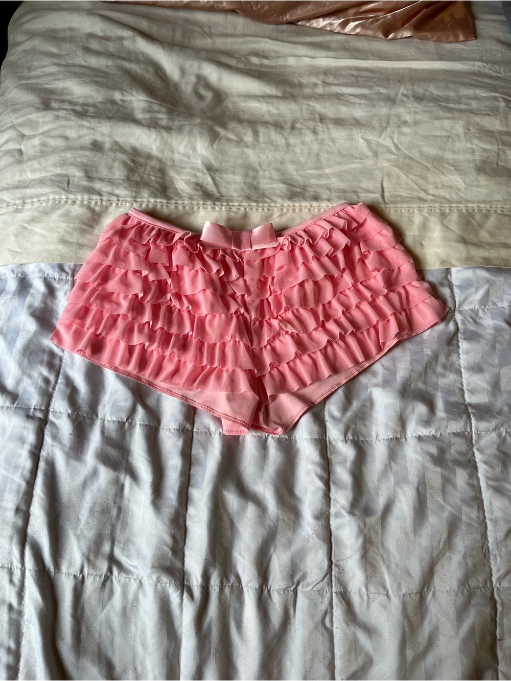 Pink ruffled shorts